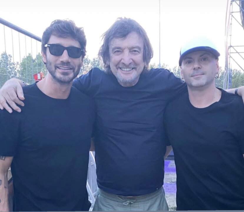 Stefano De Martino, Claudio Cecchetto e Fabrizio Ferraguzzo al concerto dei Tamango