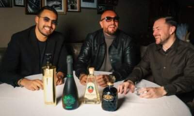 Driss El Faria e Guè durante la presentazione della nuova fase di 25H Brands con alcuni dei brand beverage del gruppo.