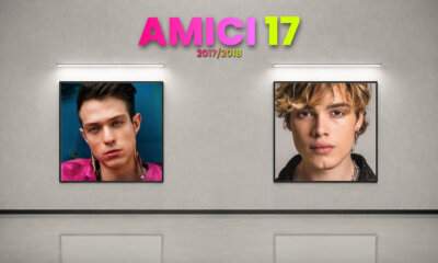Irama e Biondo nelle cornici della copertina di All Music Italia dedicata ad Amici 17