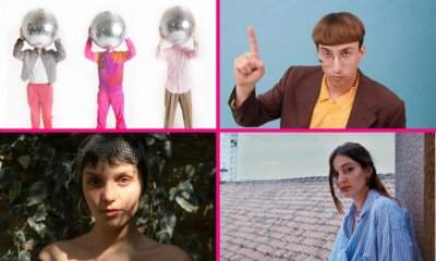 Collage dei quattro artisti della line-up dell'Happy Arecreate 2026 a Lagonegro, tra cui i Disco Club Paradiso con sfere specchiate