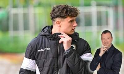 José Sebastiani in tenuta dell'Udinese con il padre Amadeus, autore del singolo Vengo dal Sud
