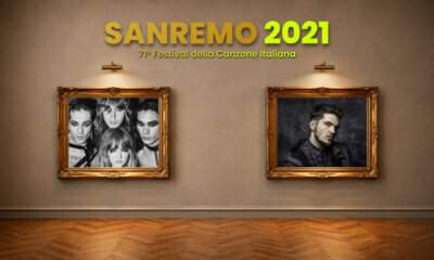 Sanremo 2021: i Måneskin e Gaudiano nelle cornici dorate della copertina di All Music Italia