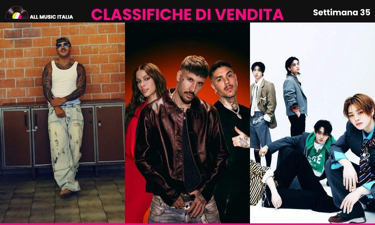 Copertina classifiche di vendita settimana 35: Geolier, Fred De Palma con Anitta ed Emis Killa e gli Stray Kids, gli album e i singoli più venduti in Italia