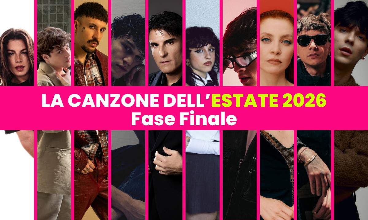 I dieci finalisti della Canzone dell’Estate 2026 di All Music Italia: Emma e Fabri Fibra, Angelina Mango con Marco Mengoni, Settembre, TRIGNO ed Ermal Meta, Fred De Palma con Anitta ed Emis Killa, Nicolò Filippucci, Luk3 e Cris Lora, Sal Da Vinci, Ultimo e Noemi