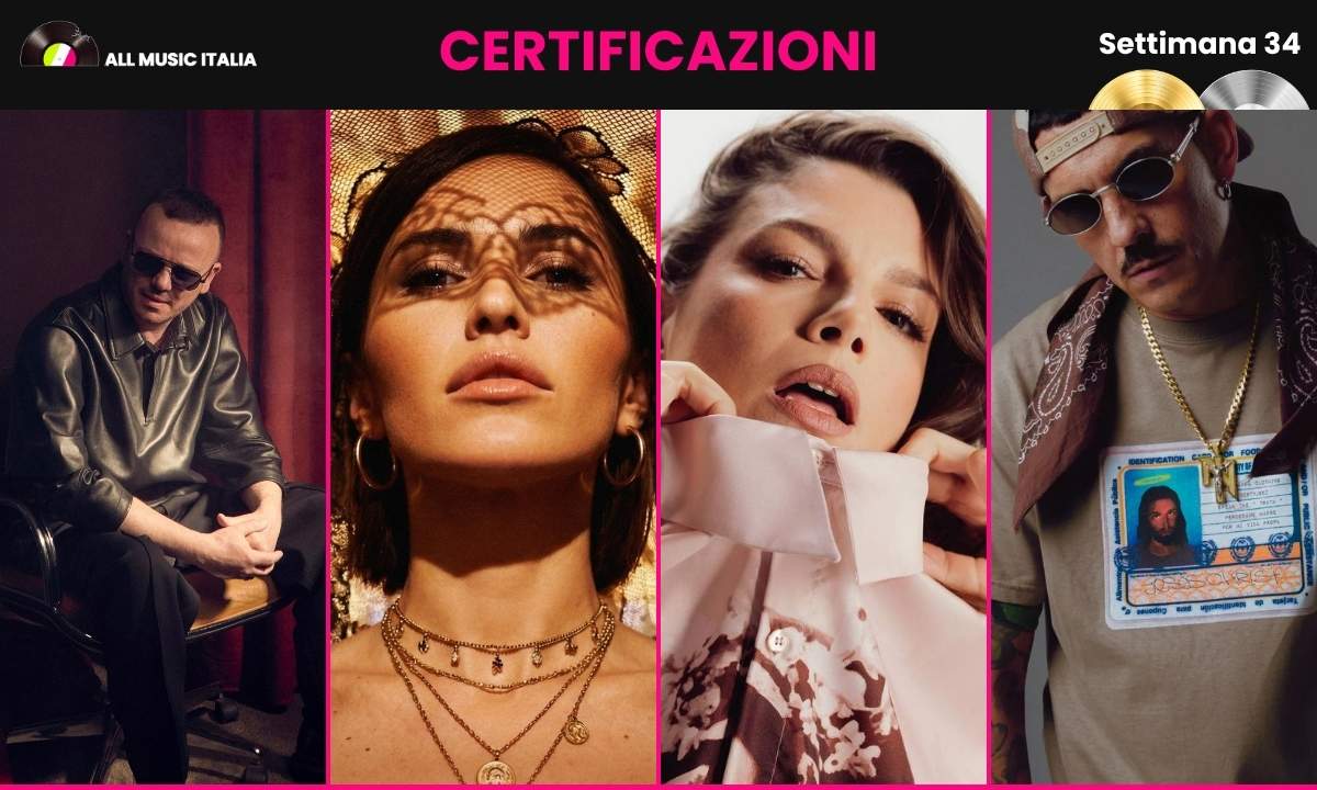 Gigi D'Alessio, Serena Brancale, Emma e Noyz Narcos nella copertina delle certificazioni FIMI della settimana 34 del 2026