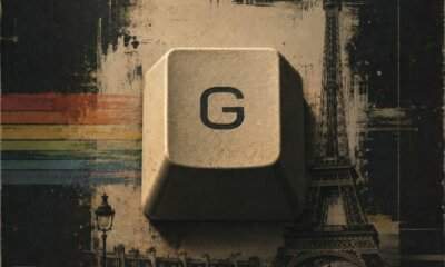 Copertina di Dimanche Midi Pile di Gisèle: un tasto G di tastiera sopra la Torre Eiffel