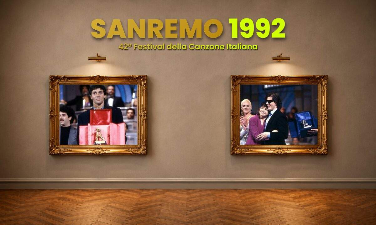 Luca Barbarossa vincitore del Festival di Sanremo 1992 con Portami a ballare