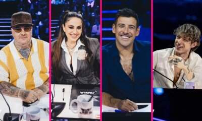 I quattro giudici di X Factor 2026, Jake La Furia, Paola Iezzi, Francesco Gabbani e Irama, nel backstage dello speciale All Areas