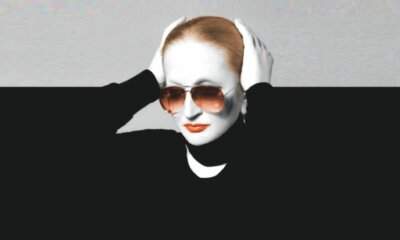 Mina in bianco e nero con occhiali da sole per il singolo Vento di passione