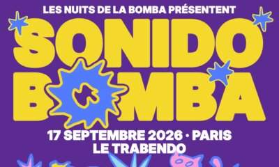 Locandina di Sonido Bomba, la serata di Les Nuits De La Bomba il 17 settembre 2026 al Trabendo di Parigi con faccianuvola, prima stanza a destra e CARIÑO