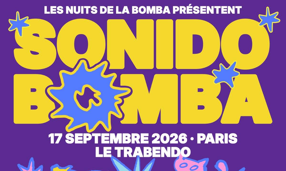 Locandina di Sonido Bomba, la serata di Les Nuits De La Bomba il 17 settembre 2026 al Trabendo di Parigi con faccianuvola, prima stanza a destra e CARIÑO