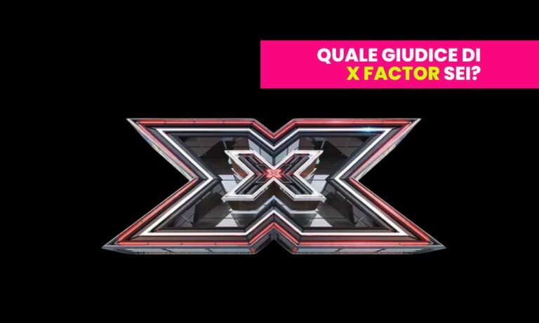 Copertina del test All Music Italia "Quale giudice di X Factor sei?" con il logo del programma