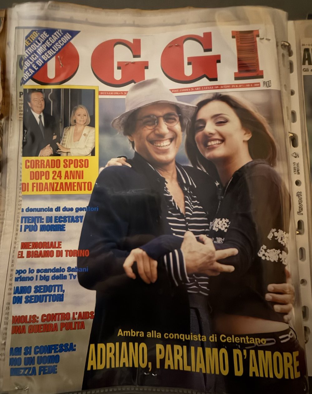 Copertina di Oggi: Ambra alla conquista di Celentano
