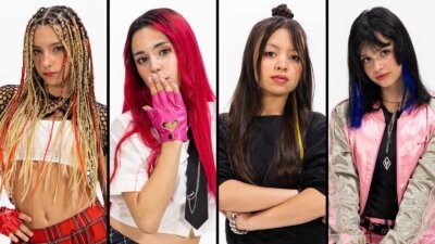 Le Fourteen, la girl band K-pop di Bulletproof, in quattro ritratti su sfondo bianco