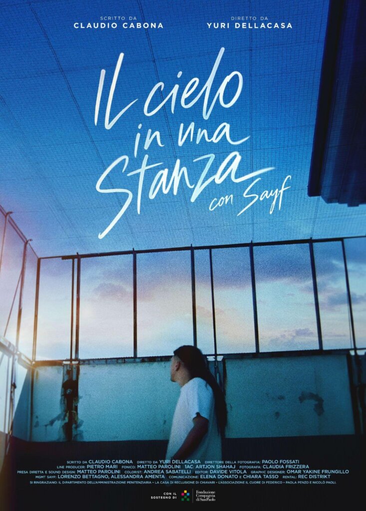 Locandina del documentario Il cielo in una stanza, con Sayf, scritto da Claudio Cabona e diretto da Yuri Dellacasa