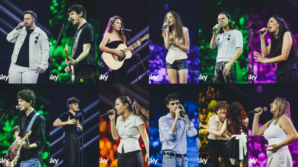 I 12 concorrenti dei Live Show di X Factor 2026: Giacomo Calò, Scraffs, Alice Fregoso, ALÌA, Alex Fontana, Veronica Bruganelli, Mad-Dog, Manu, camilla, Lenanie, Le Distanze e Patrizia Napolano
